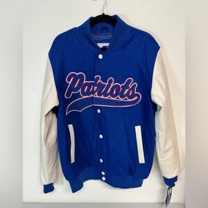 NFL New England Patriots Leather Varsity Jacket NWT Football Sports Men’s Medium